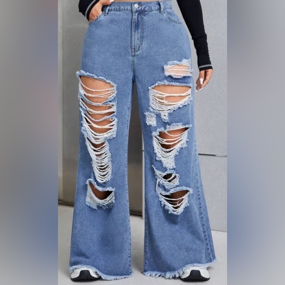 SHEIN distressed jeans